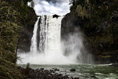 Scenic view of waterfall