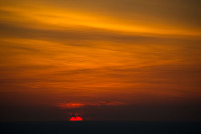 Scenic view of sea at sunset