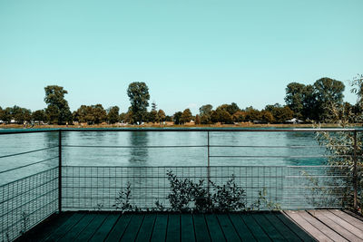 Scenic view of river view against clear sky