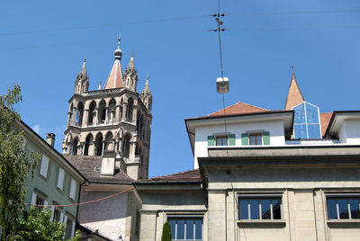 Low angle view of building against clear sky
