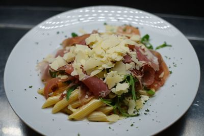 Close-up of food served in plate