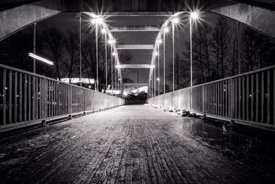 Illuminated street lights at night