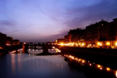Reflection of illuminated buildings in water at night