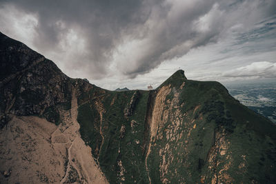 Panoramic view of mountains against sky