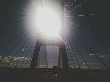 Low angle view of suspension bridge