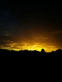 Silhouette of yellow sky at sunset