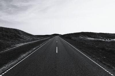 Surface level of road along landscape