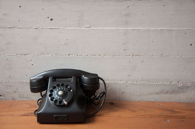 Telephone on table