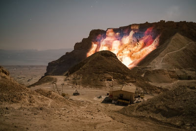 Scenic view of desert during sunset