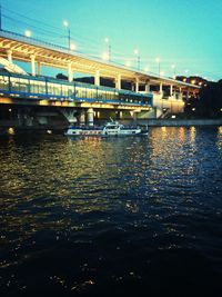 View of boats in river