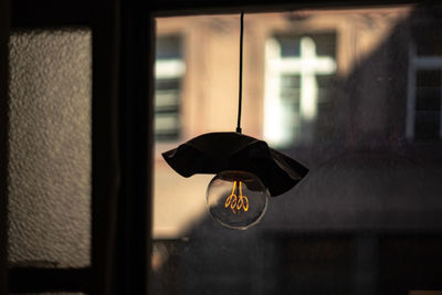 Lamp bulb in an old cafe