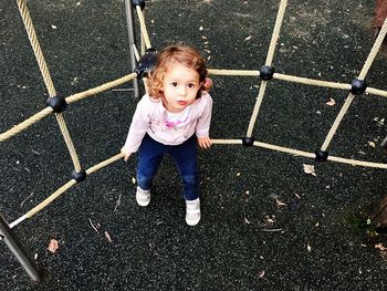 Portrait of cute girl in playground