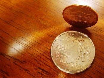 Close-up of text on wood