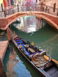 High angle view of bridge over canal