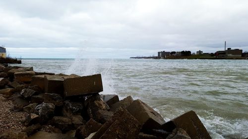 View of sea against cloudy sky