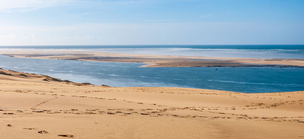 Scenic view of beach against sky