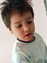 Close-up portrait of cute boy