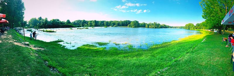 Scenic view of river against sky