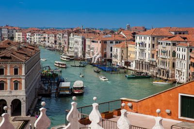 View of the beautiful venice city and the grand canal in a sunny early spring day