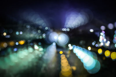 Defocused image of illuminated lights