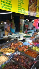 View of food for sale at market stall