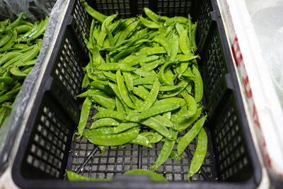 High angle view of vegetables in market