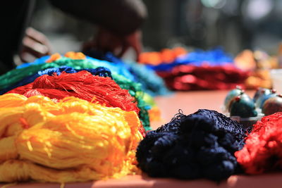 Close-up of multi colored candies for sale