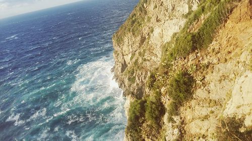 High angle view of sea against sky