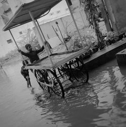 Man working in water