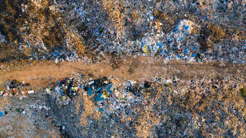 Directly above shot of multi colored water on rocks