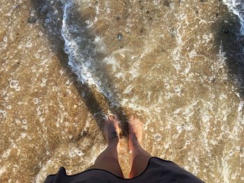 Low section of woman at beach