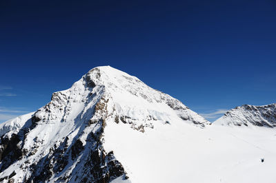 Scenic view of snow covered mountains against sky