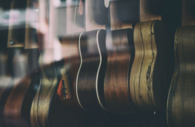 Full frame shot of guitars