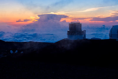 Scenic view of landscape against sky during sunset