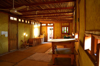 Chairs in illuminated room