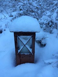 Close-up of snow covered land