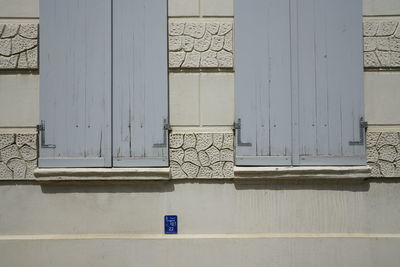 Closed door of building