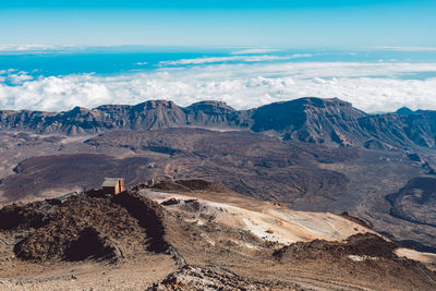 Scenic view of dramatic landscape against sky