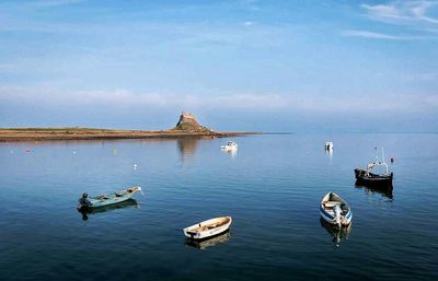 Boats in sea