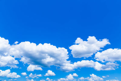 Low angle view of clouds in blue sky