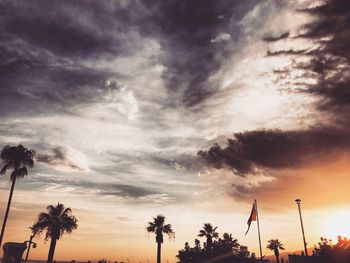 Low angle view of sky at sunset