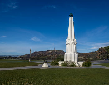 Low angle view of monument against sky