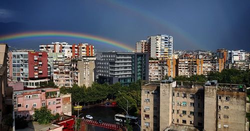 Buildings in city against sky