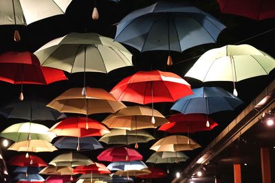 Low angle view of illuminated ceiling