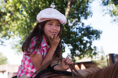 Argentinian little girl wearing traditional clothing