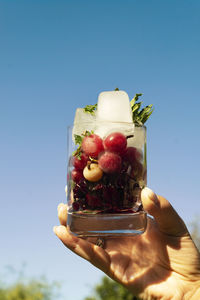 Midsection of person holding ice cream