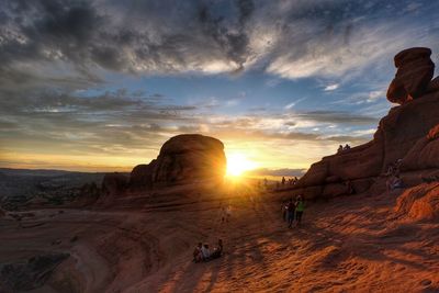 Scenic view of landscape against sky during sunset