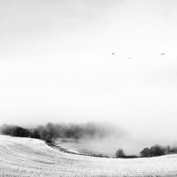 Scenic view of snow covered field