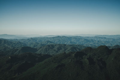 Scenic view of mountains against clear sky