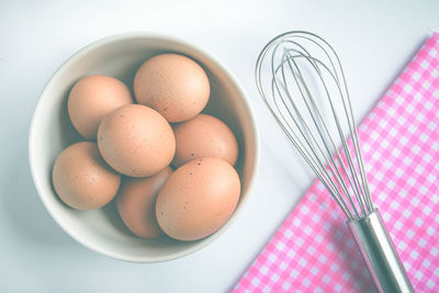 High angle view of breakfast in plate